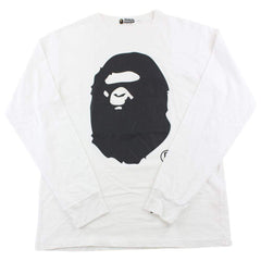 Bape Black Big Ape Logo LS Blanc