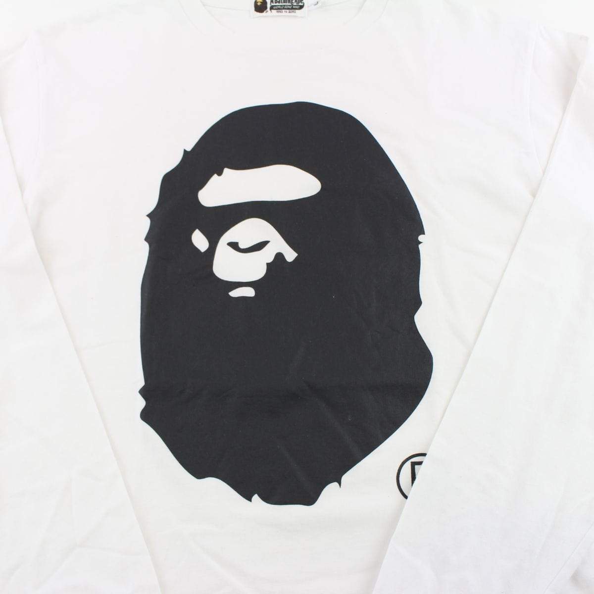 Bape Black Big Ape Logo ls White - SaruGeneral