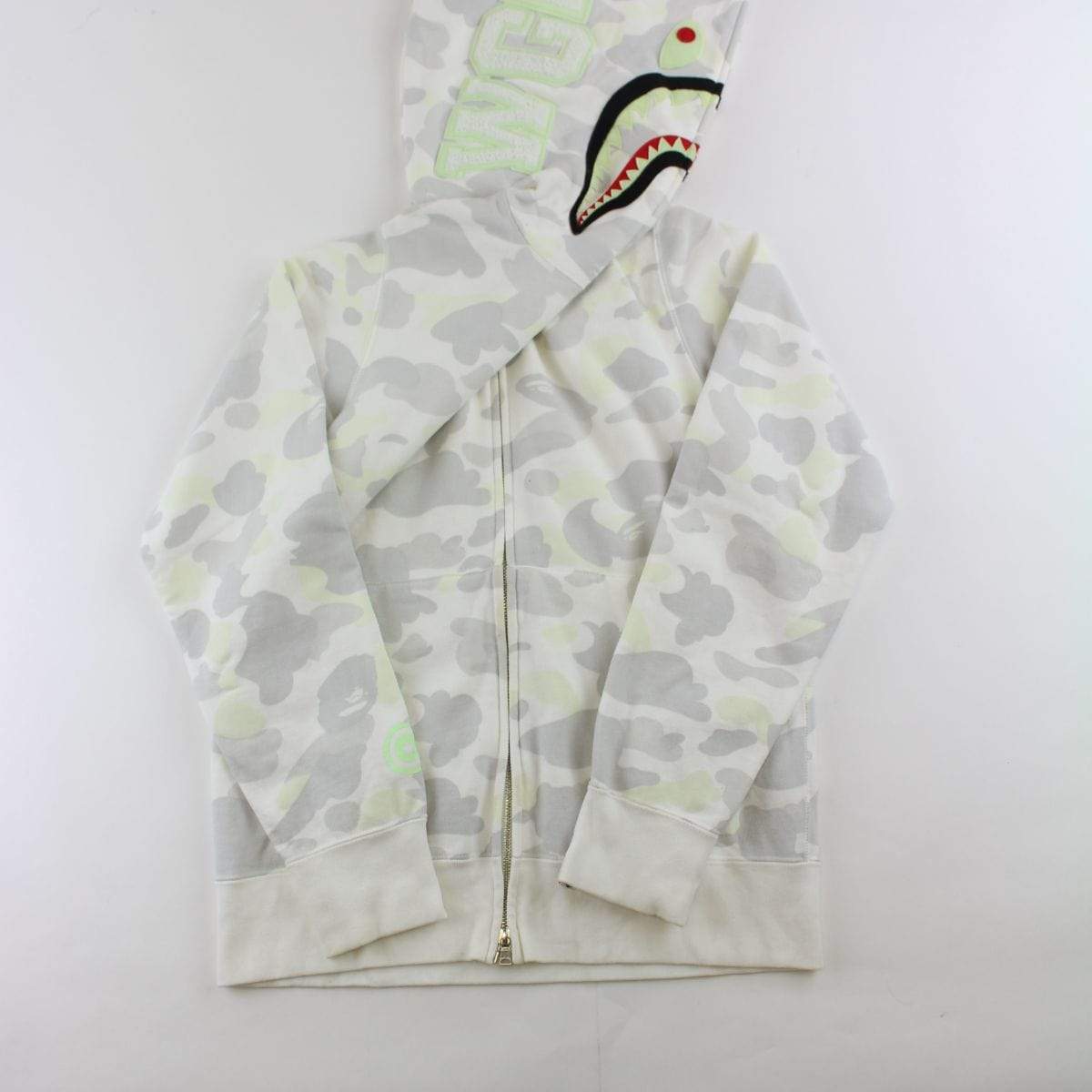 Bape White Camo Shark Hoodie - SaruGeneral