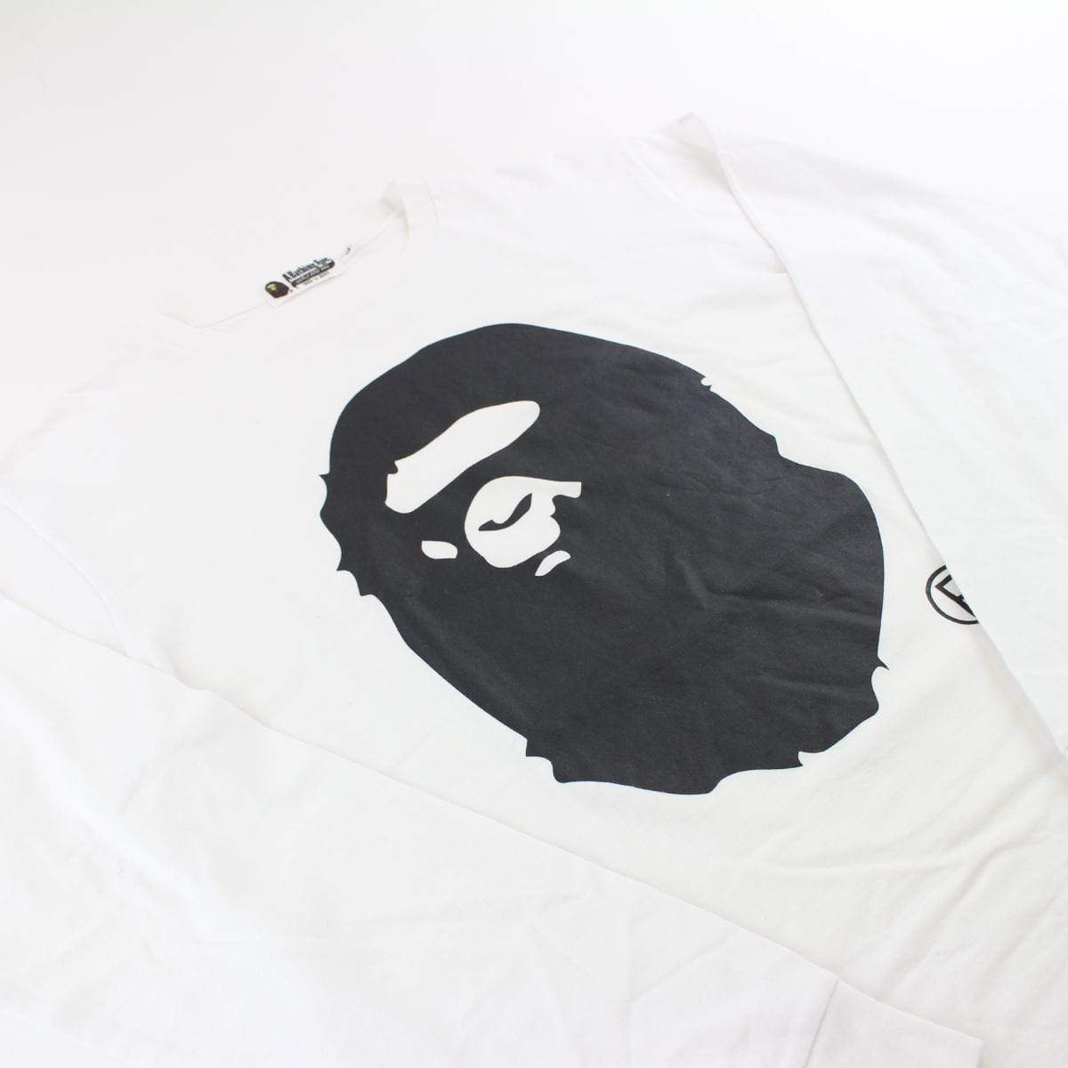 Bape Black Big Ape Logo ls White - SaruGeneral