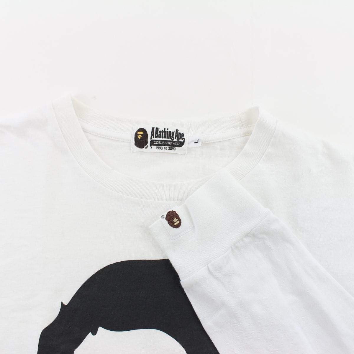 Bape Black Big Ape Logo ls White - SaruGeneral