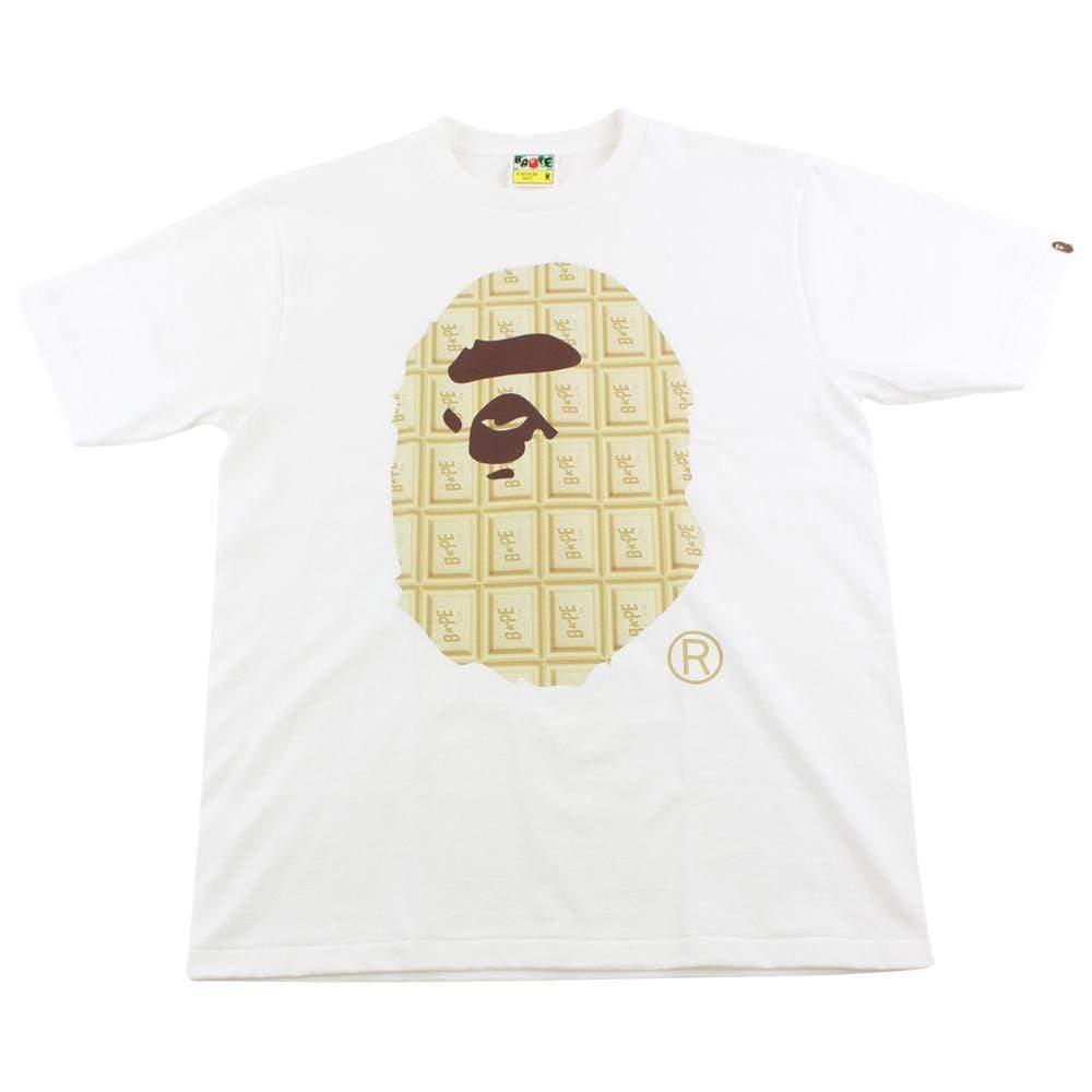 Bape White Chocolate Big Ape Logo Tee White - SaruGeneral