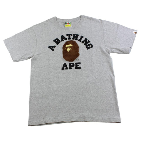 bape boa college logo tee grey