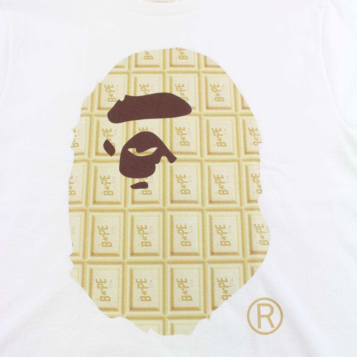 Bape White Chocolate Big Ape Logo Tee White - SaruGeneral