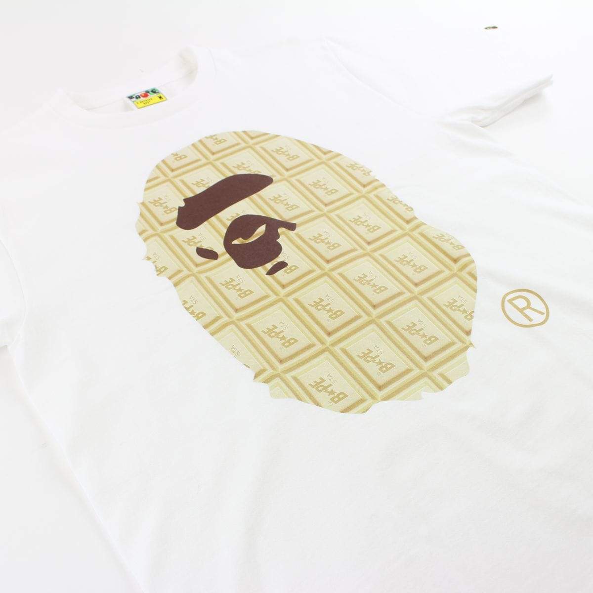 Bape White Chocolate Big Ape Logo Tee White - SaruGeneral