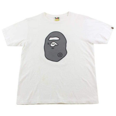 Bape Grey Big Ape Logo Tee White