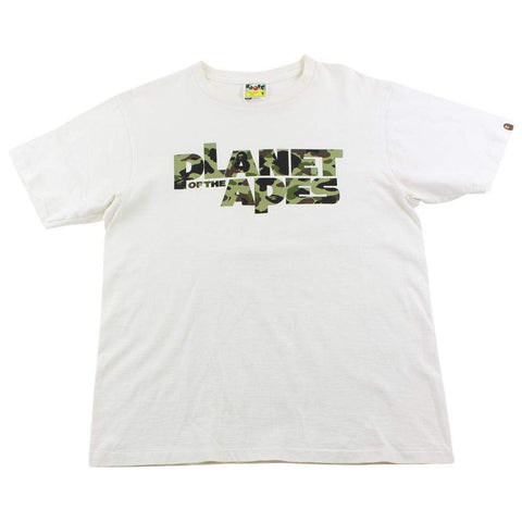 Bape x Planet of the Apes ABC Green Camo Logo Tee White