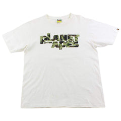 Bape x Planet of the Apes ABC Green Camo Logo Tee White