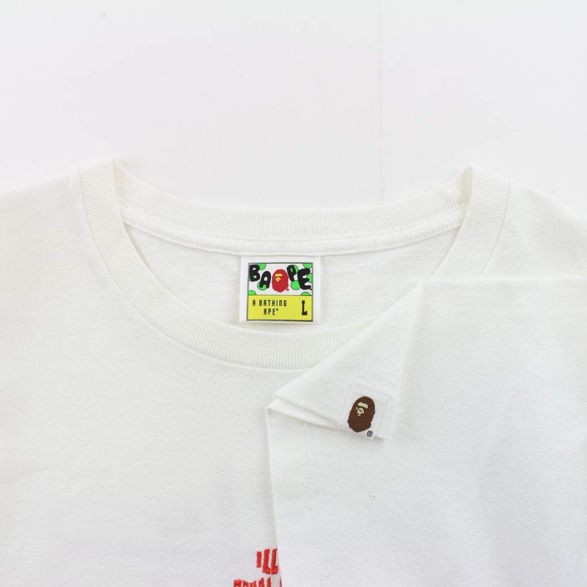 Bape x Stussy Ill Colaboration Tee White - SaruGeneral