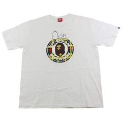 Bape x Snoopy Tartan Logo Tee White