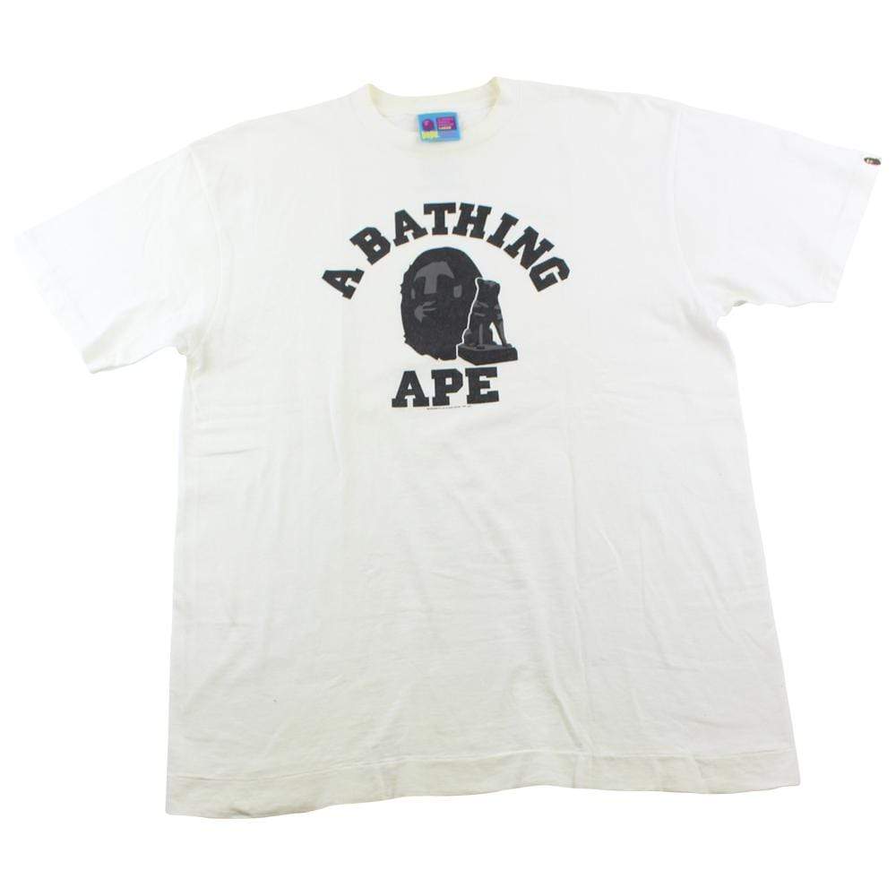 Bape nagoya Statue College Logo Tee White - SaruGeneral