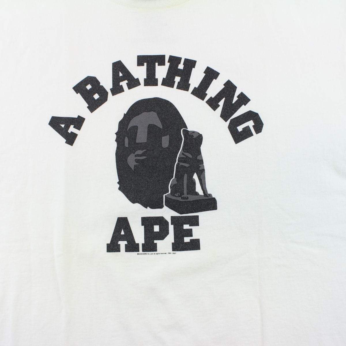 Bape nagoya Statue College Logo Tee White - SaruGeneral