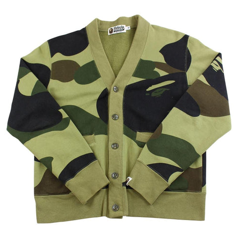 Bape 1st green camo cardigan Mid 90s