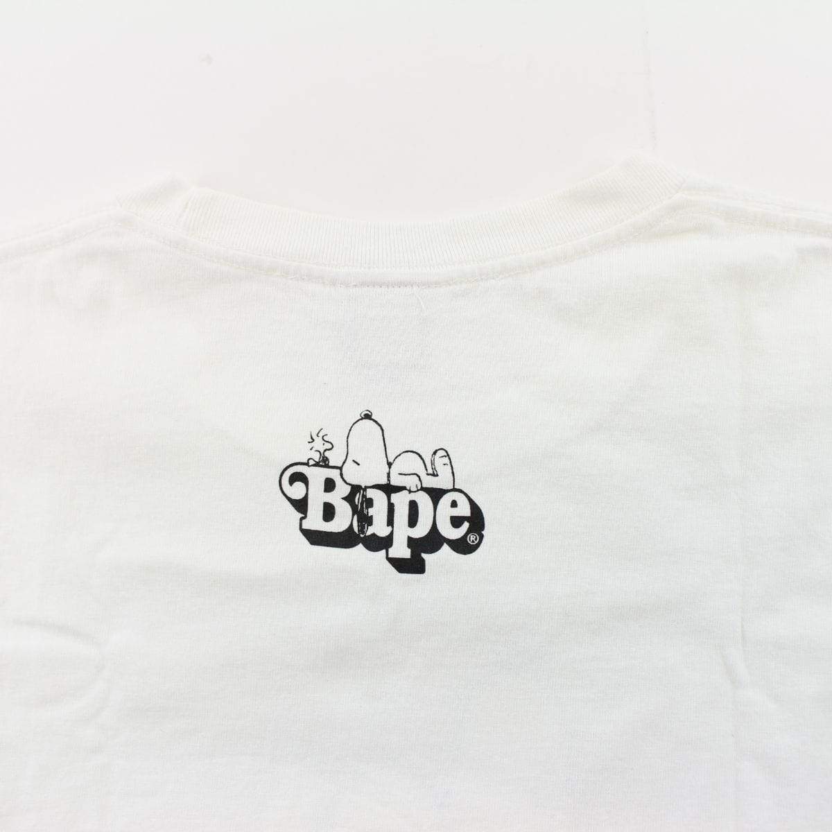 Bape x Snoopy Tartan Logo Tee White - SaruGeneral