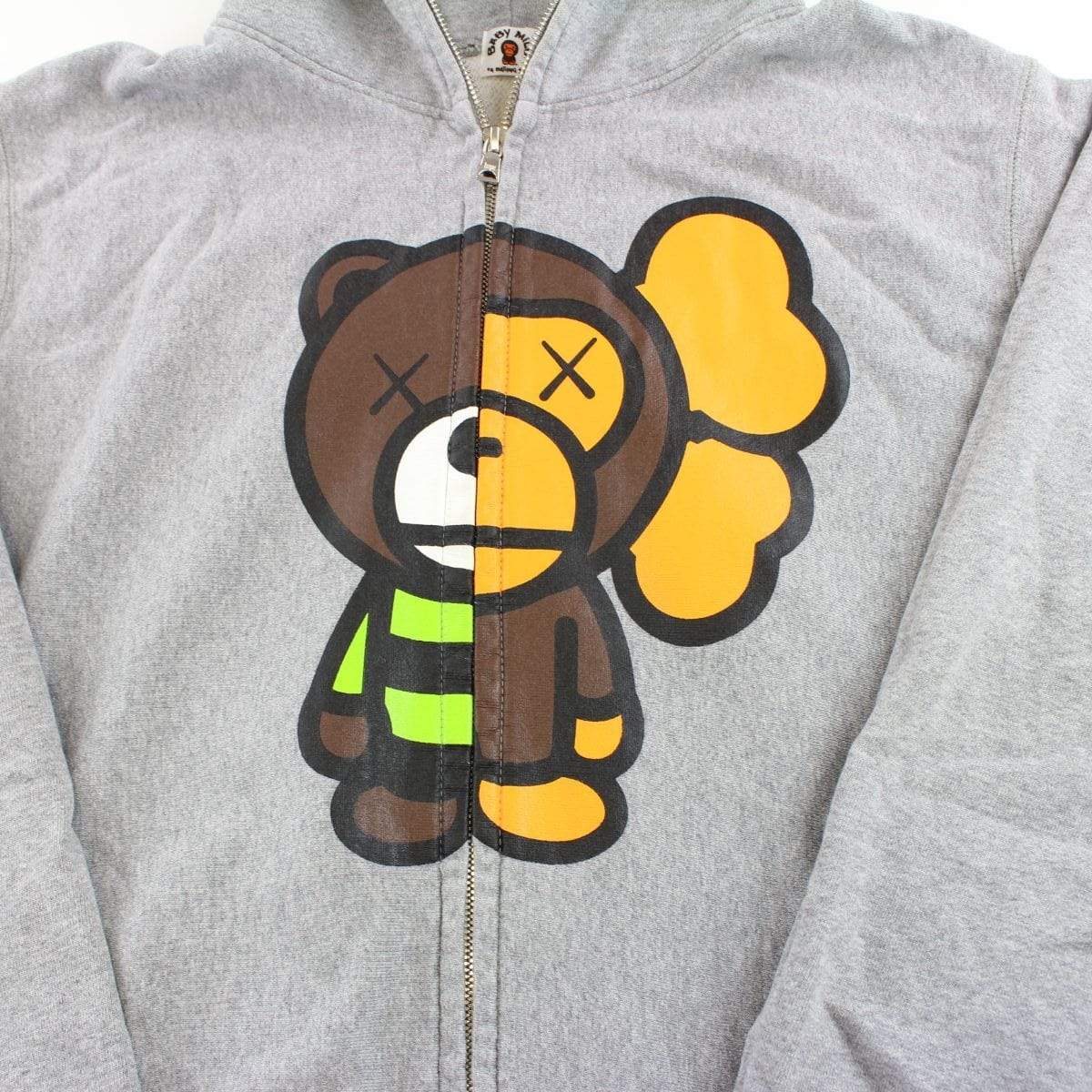 Bape x Kaws Baby Milo Logo Fullzip Grey - SaruGeneral