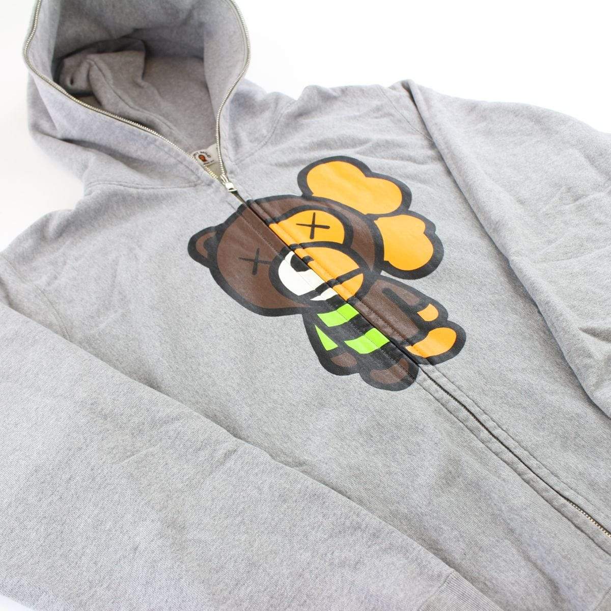 Bape x Kaws Baby Milo Logo Fullzip Grey - SaruGeneral