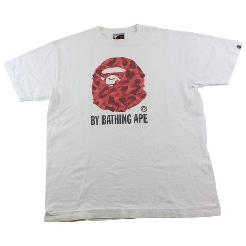 T-shirt Bape Red Camo Big Ape Logo Blanc
