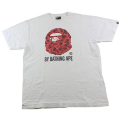 Bape Red Camo Big Ape Logo Tee White