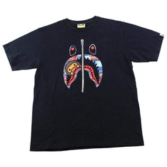 Bape Plaid milo Shark Face Tee Black