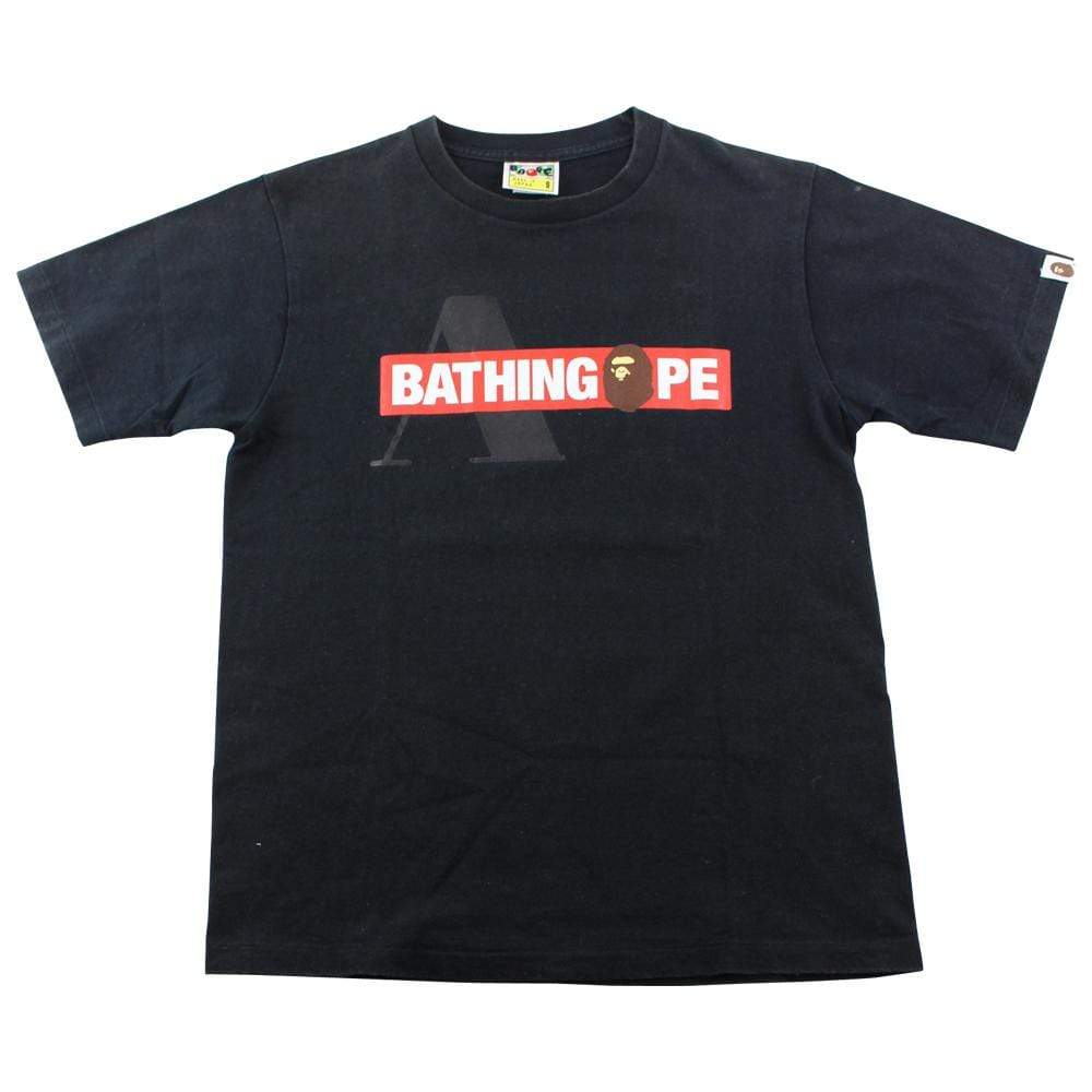 Bape Capital A Bathing Ape Logo Tee Black - SaruGeneral