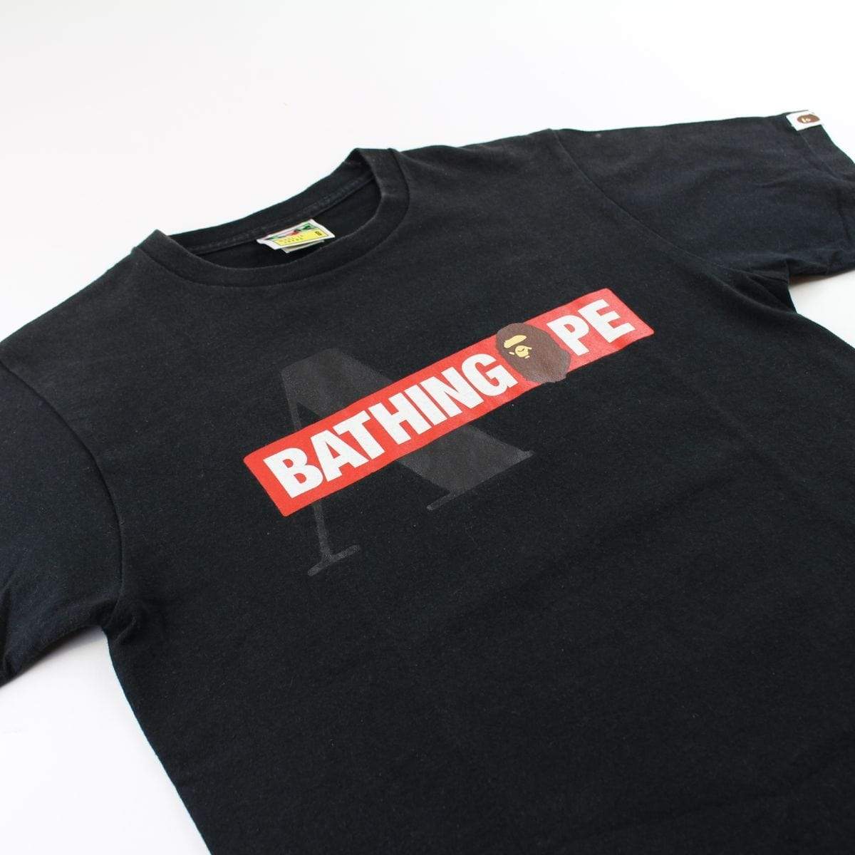 Bape Capital A Bathing Ape Logo Tee Black - SaruGeneral