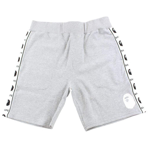 Short gris à rayures latérales et logo Bape