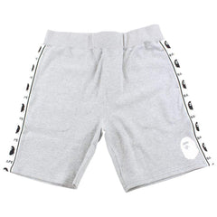 Short gris à rayures latérales et logo Bape