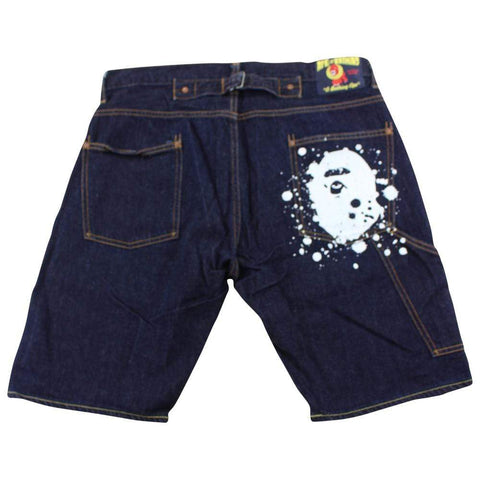 Bape Big Ape Paint Drip Denim Shorts