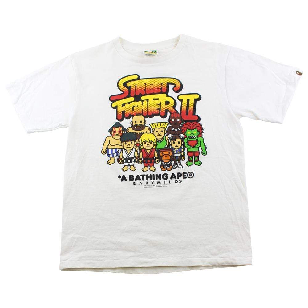 Bape x Street Fighter Logo Tee White - SaruGeneral