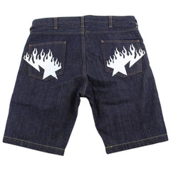 Short en jean Bape Bapesta Flame Logo
