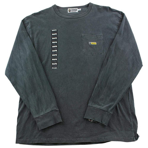 Bape Repeat Logo Pocket LS noir anthracite