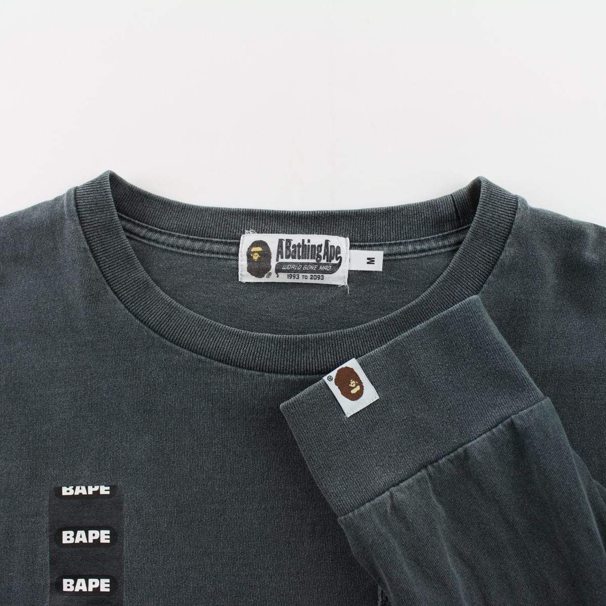 Bape Repeat Logo Pocket LS charcoal black - SaruGeneral