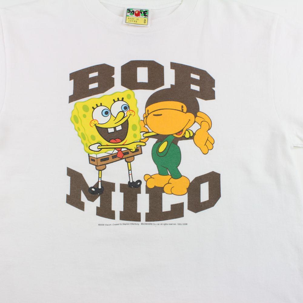 Bape Baby Milo x Spongebob Logo Tee White - SaruGeneral