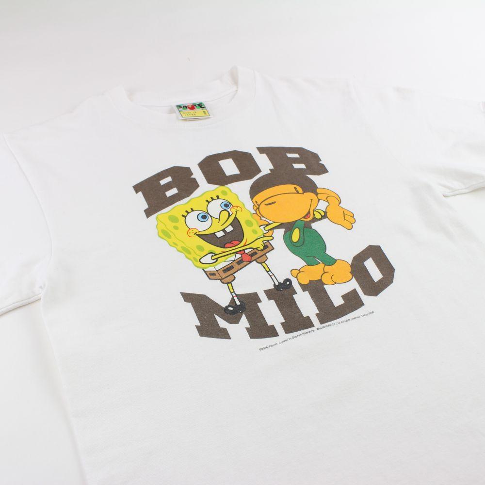 Bape Baby Milo x Spongebob Logo Tee White - SaruGeneral