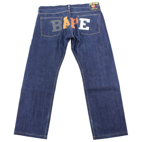 Jean en denim avec logo Bape