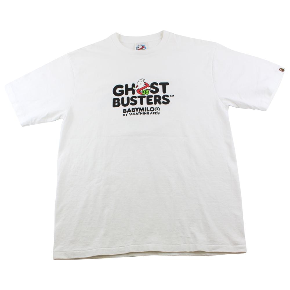 Bape x Ghost Busters Logo Tee White - SaruGeneral