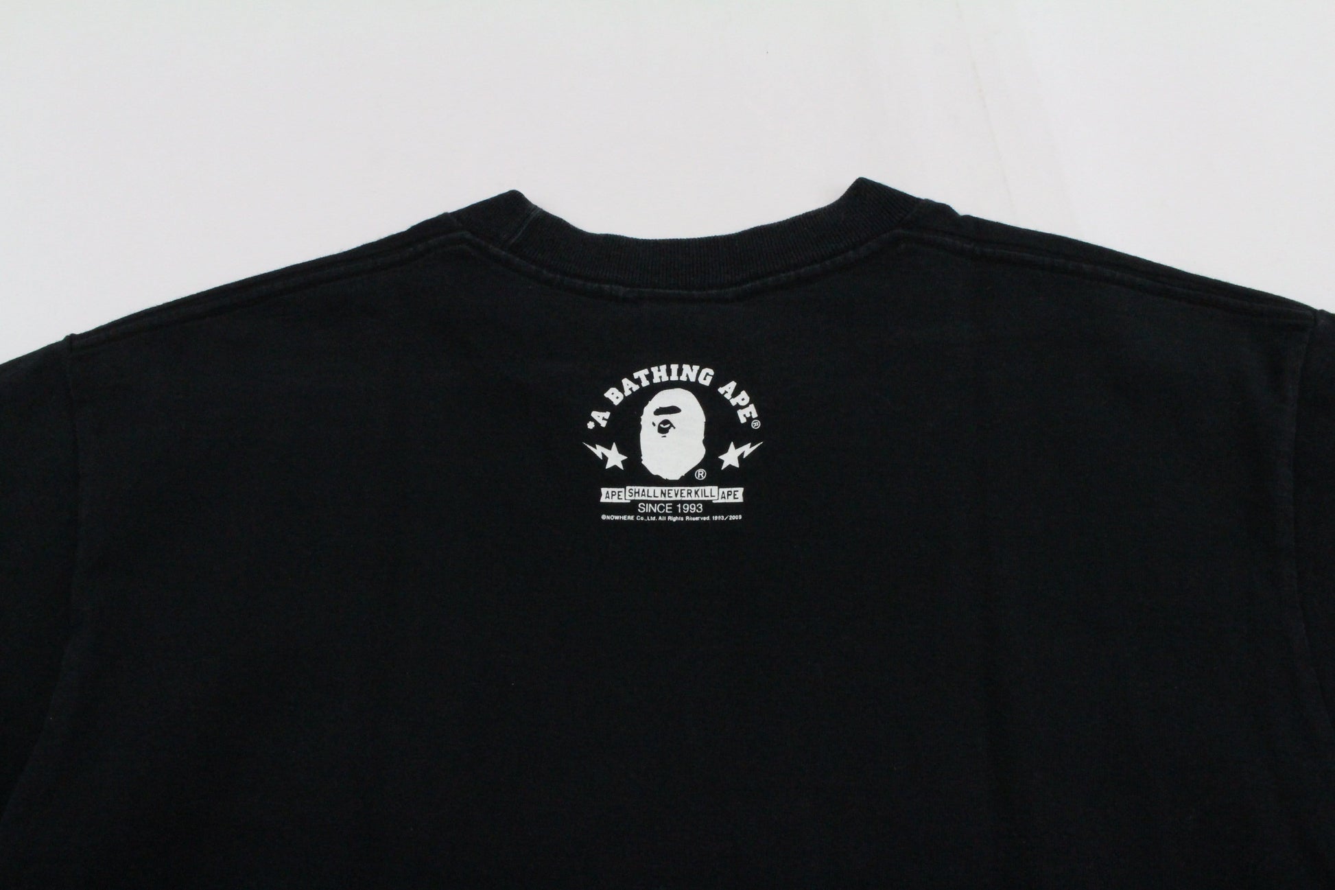 Bape Original Flaming Classic College Logo Tee Black - SaruGeneral