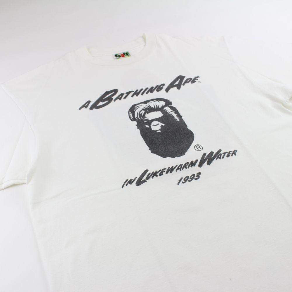 Bape Hair Do Big Ape Logo Tee White - SaruGeneral