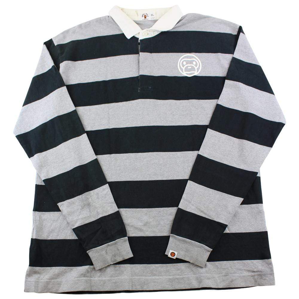 Bape Baby Milo Stripe Rugby LS Grey - SaruGeneral