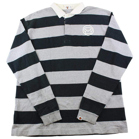 Bape Baby Milo Stripe Rugby LS Grey