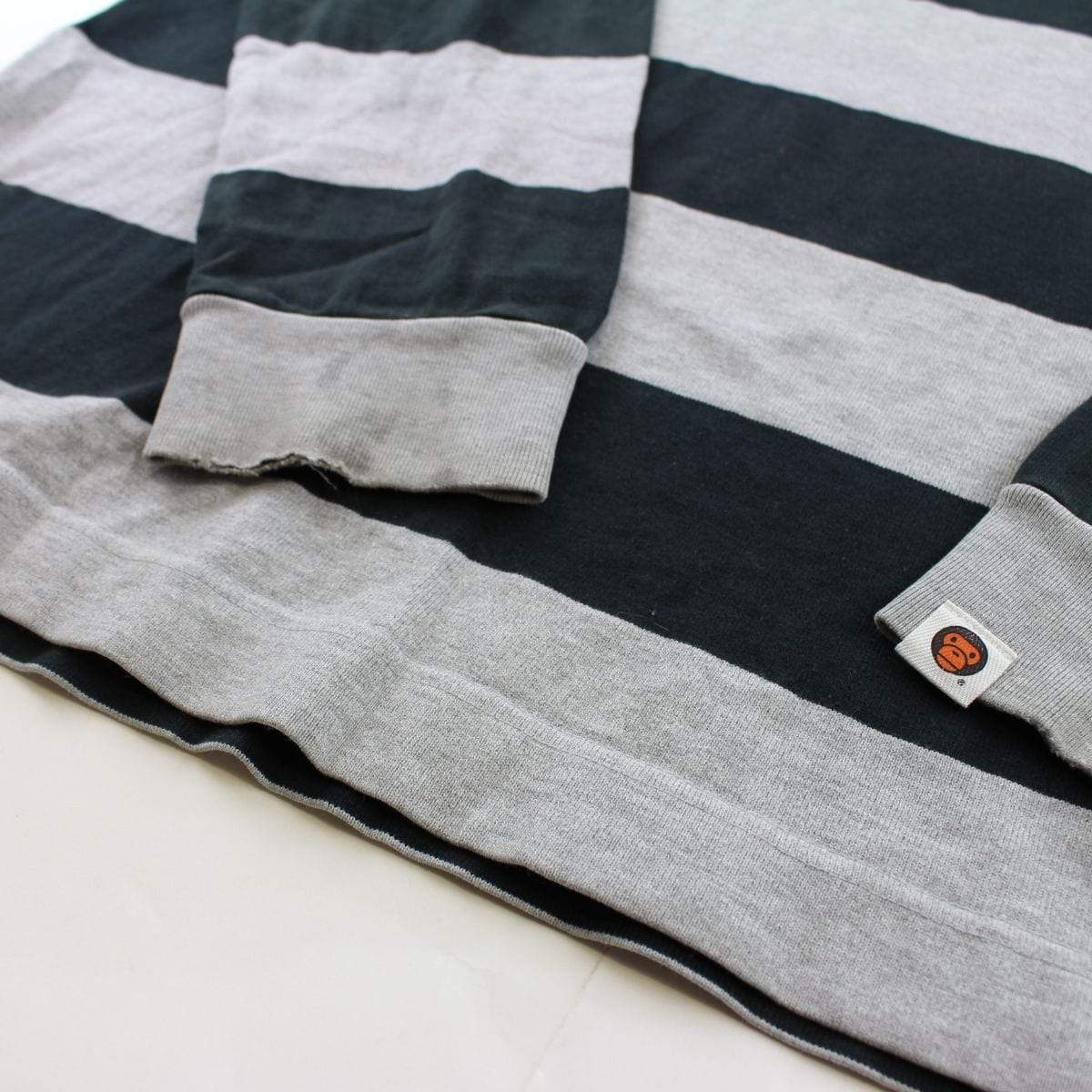 Bape Baby Milo Stripe Rugby LS Grey - SaruGeneral