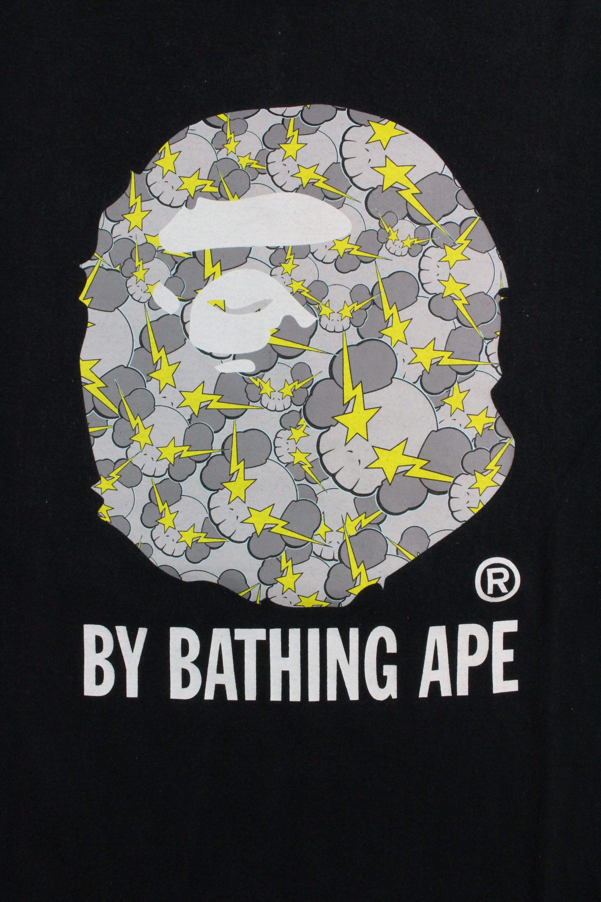 Bape x Kaws Yellow Big Ape Tee Black - SaruGeneral