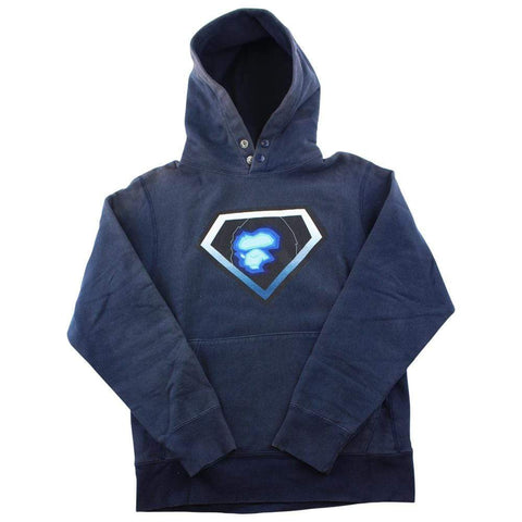 Bape Ape Face Diamond Logo Hoodie Navy