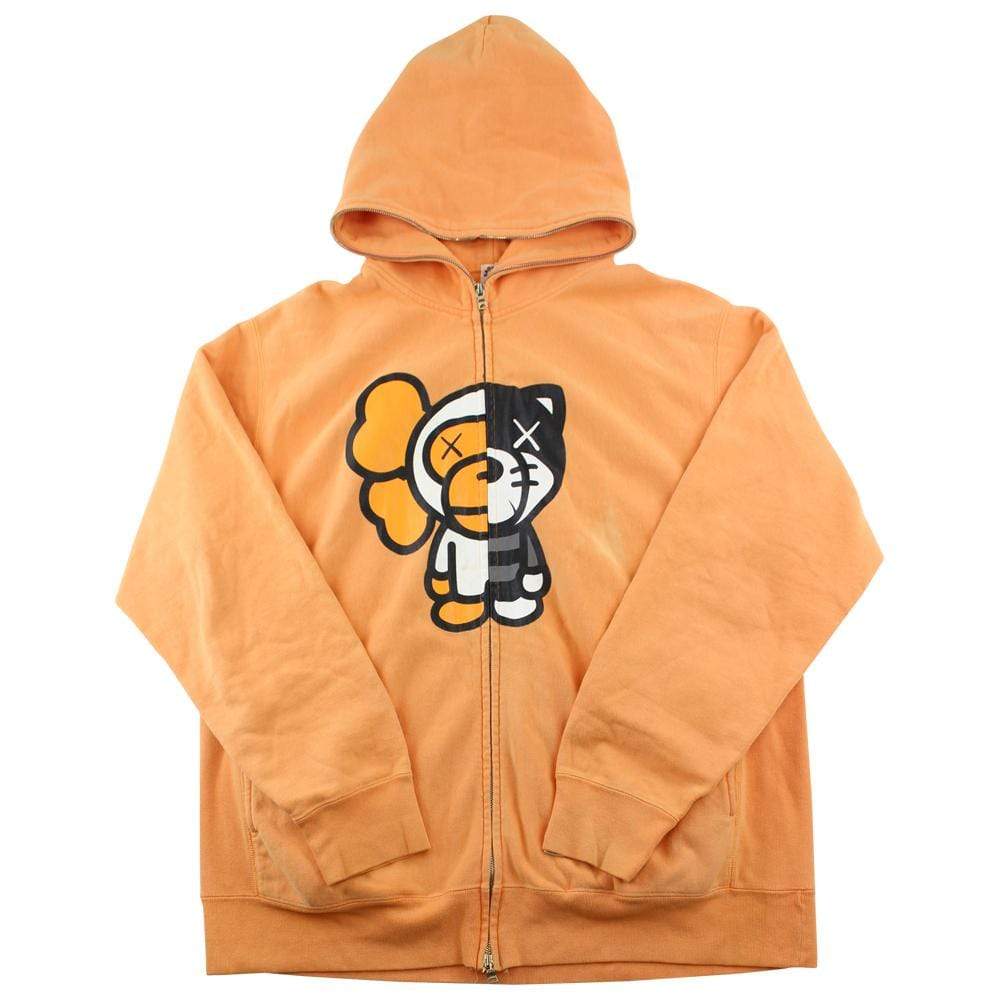 Bape x Kaws Baby Milo Figure Hoodie Orange - SaruGeneral