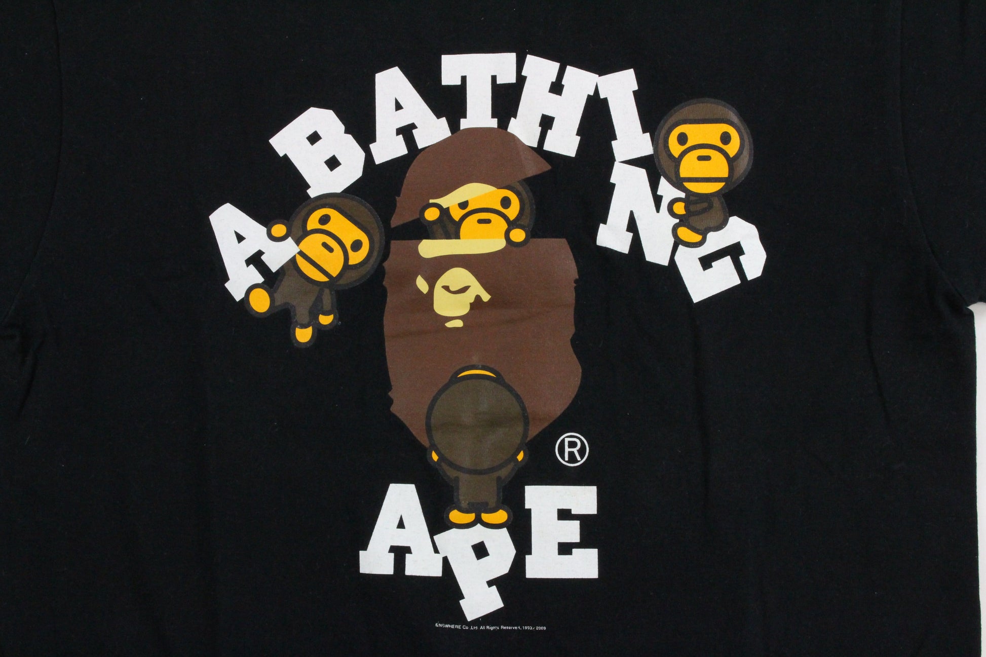 Bape original Milo College Logo Tee Black - SaruGeneral