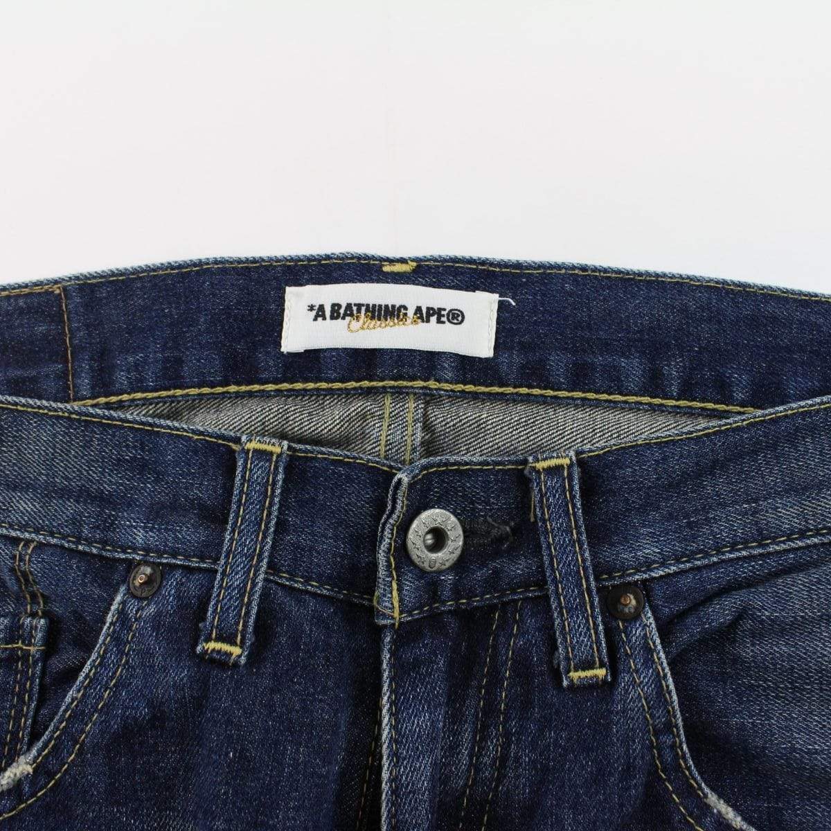 Bape A Bathing Ape Logo Denim Jeans - SaruGeneral