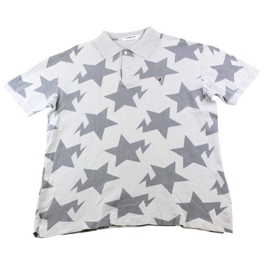 Bape Grey Bapesta Logo Polo - SaruGeneral