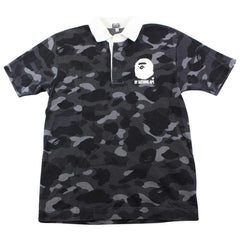 Polo de rugby Bape Big Ape noir camouflage