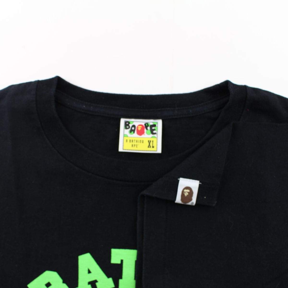 Bape Green College Logo Tee Black - SaruGeneral