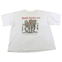 T-shirt Budweiser Fly Fishing Frogs blanc